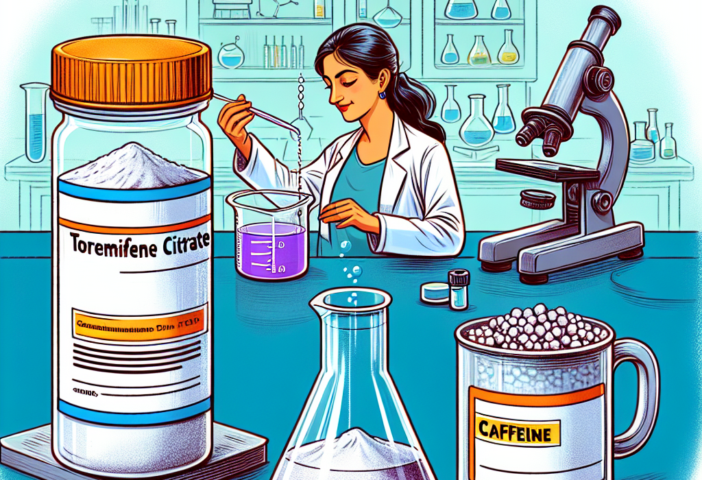 ¿Qué pasa al mezclar Citrato de toremifeno con cafeína?